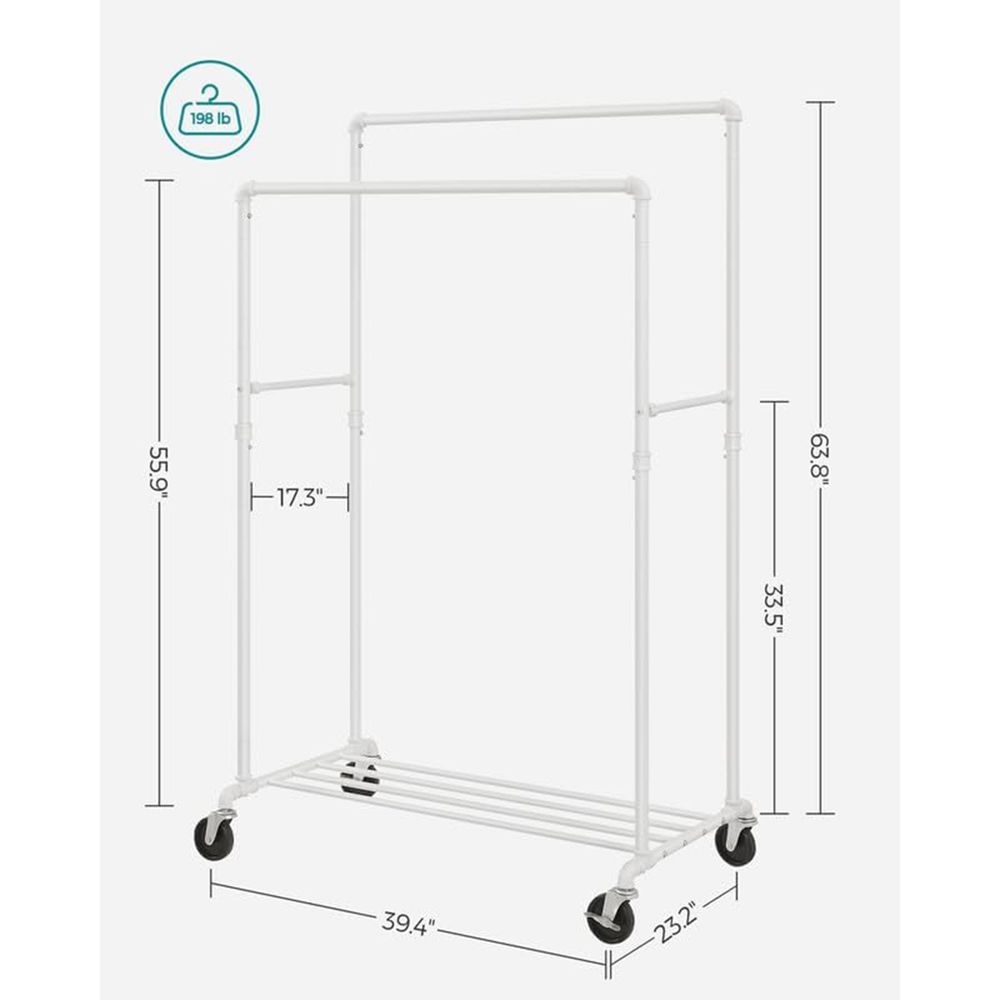 SONGMICS 39.4 Inch Clothing Rack with Storage Shelf 