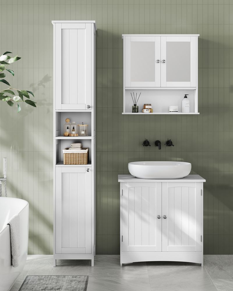 VASAGLE Tall Bathroom Cabinet with Lights 