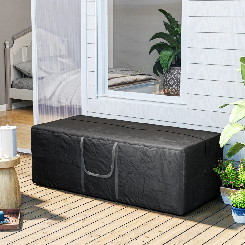 Outsunny 840L Outdoor Patio Cushion Storage Bag – UPF30+, Waterproof 600D Oxford, Heavy Duty, Black 