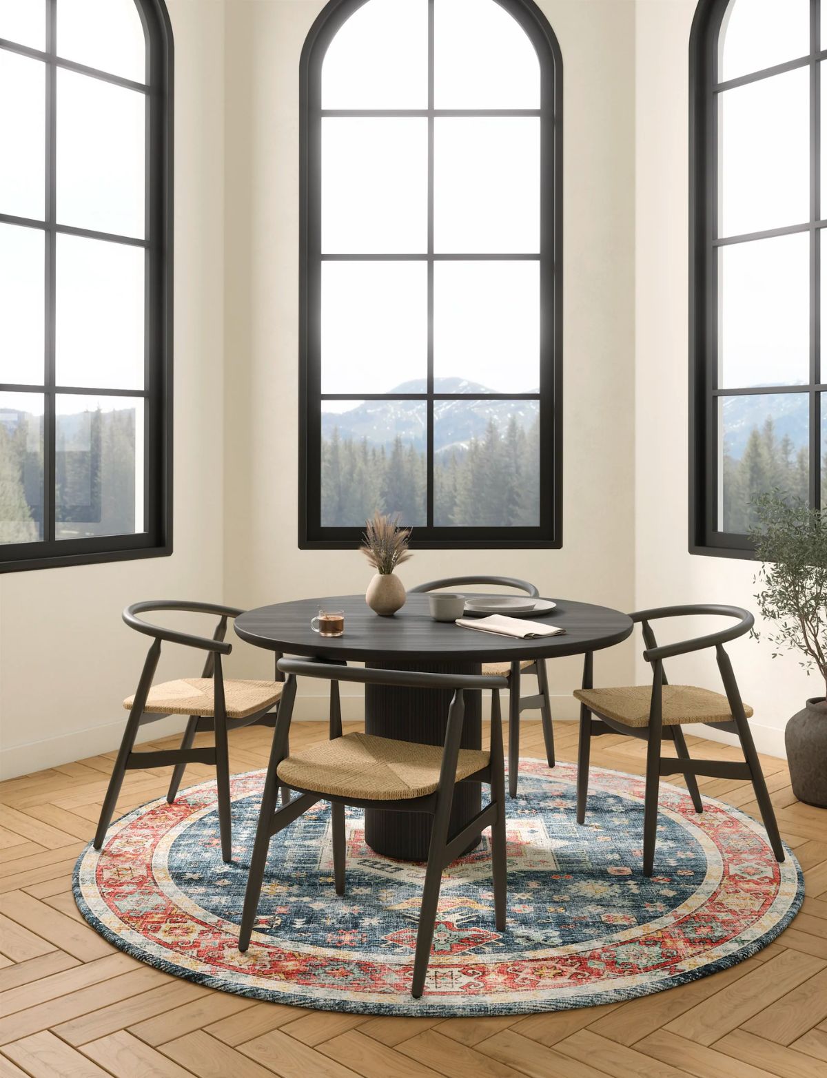 Dilara Multi Color Red Blue Rug 