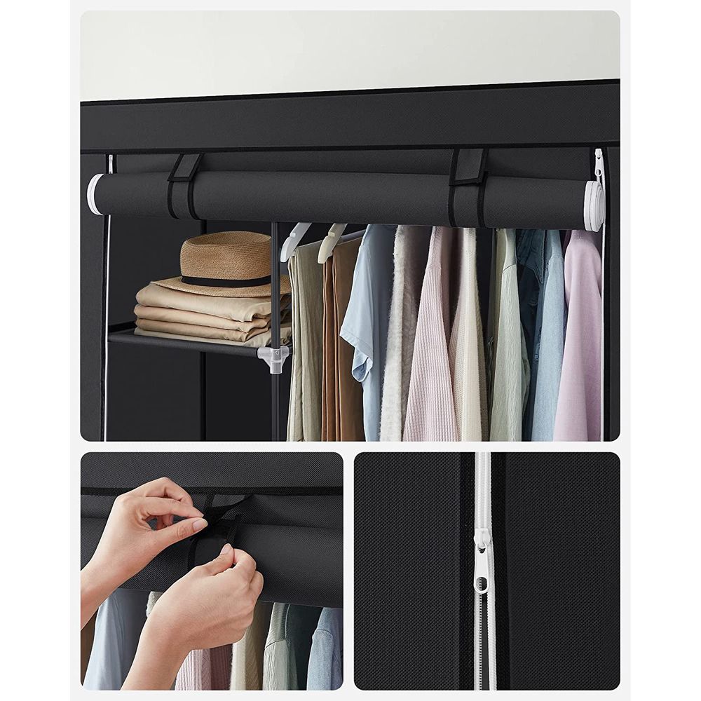 SONGMICS Clothes Storage Organizer with Hanging Rail 