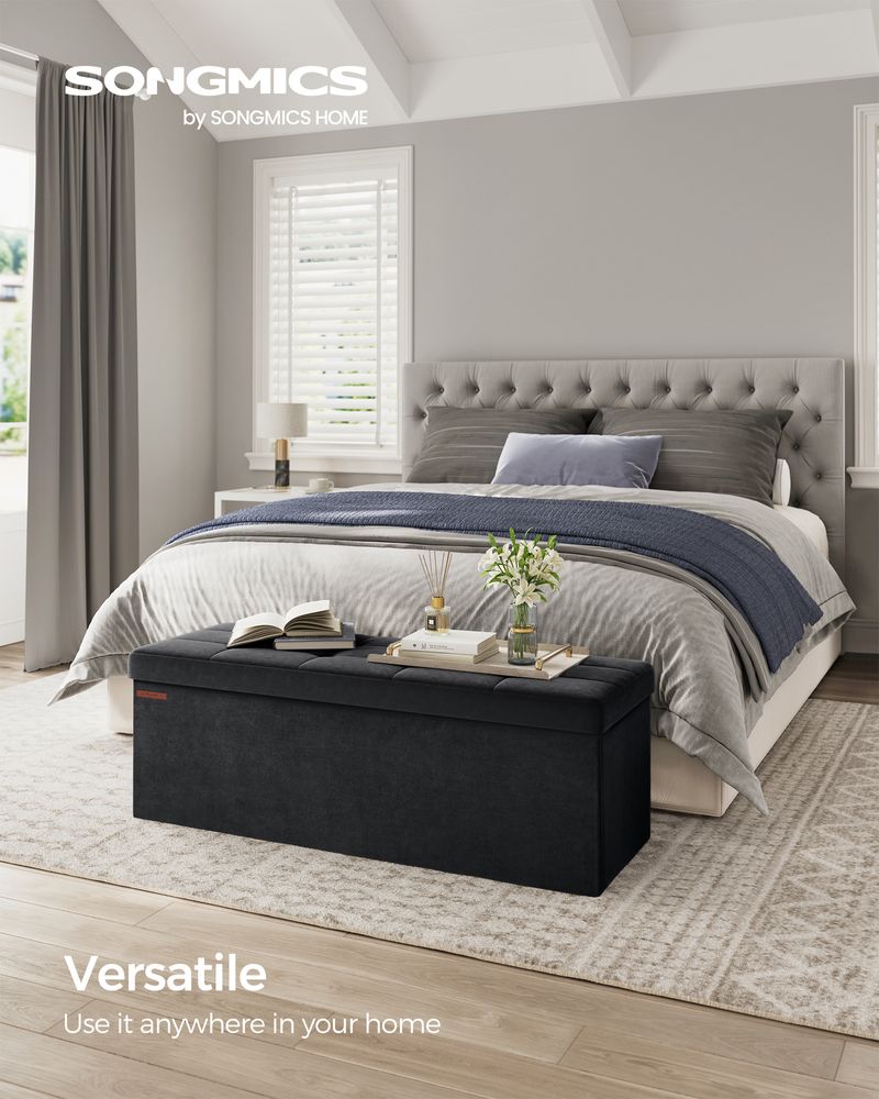 SONGMICS Storage Ottoman Bench with Storage Chest, Load up to 660 lb 
