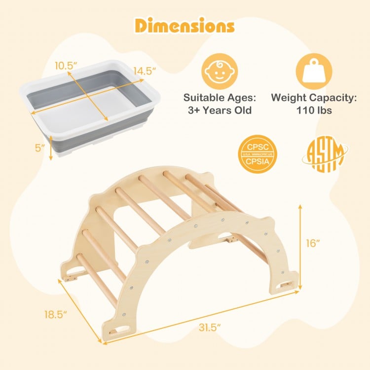 8 in 1 Climbing Arch Sensory Table with Collapsible Storage Bin for Kids