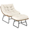 Rattan Chair w/ Stool, Cushion, Adjustable Foot Pads, Natural