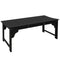 Wooden Garden Bench, Patio Double Park Bench with Slatted Seat, Front Porch Backless Bench, Black