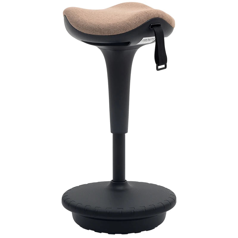 Swivel Standing Desk Chair, Adjustable Active Ergonomic Standing Stool, Backless Wobble Stool Chair, Brown