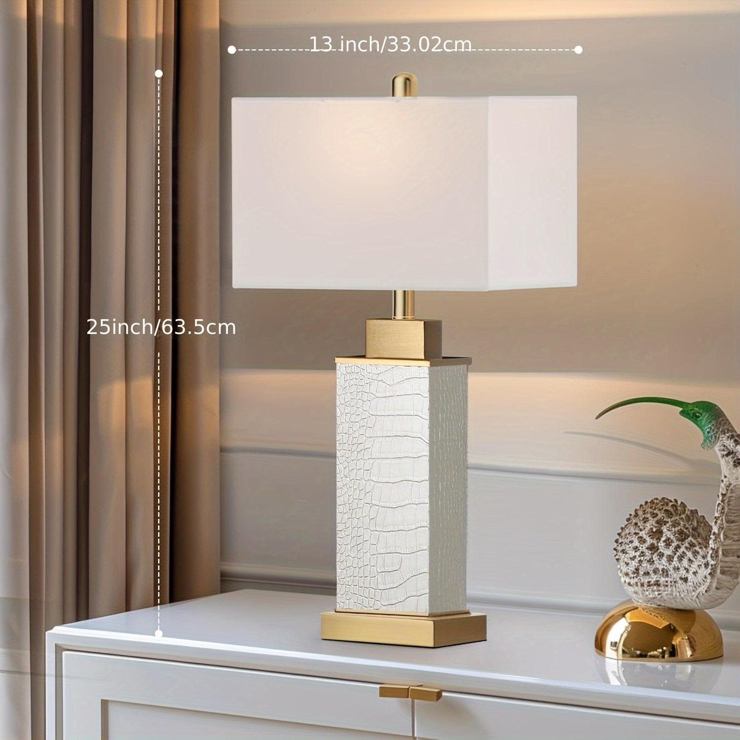 Modern White Faux Leather Table Lamps (Set of 2) – 3-Way Dimmable Touch Control with USB-C & A Charging Ports, Rectangle Shade – Ideal for Bedroom or Living Room 