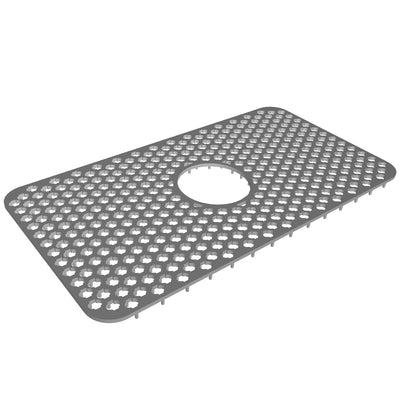 Silicone Grid Sink Mat with Central Drain Hole 12.87x24.68Inch Non-Slip Kitchen Stainless Steel Sink Protector Dishwasher Safe 