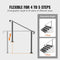 Handrails For Outdoor Steps, Fit 3-5 Steps Outdoor Stair Railing, Wrought Iron Handrail, Flexible Front Porch Hand Rail, Black Transitional Hand Railings For Concrete Steps Or Wooden Stairs