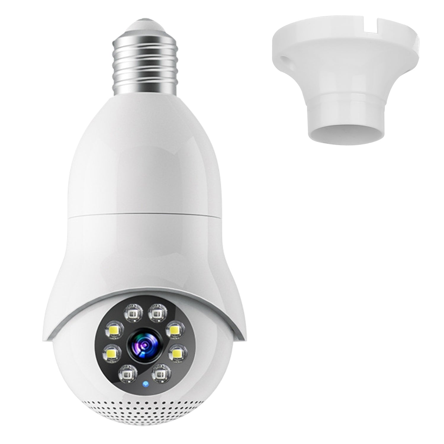 E27 WiFi Bulb Camera 1080P FHD WiFi IP Pan Tilt Security Surveillance Camera with Two-Way Audio Night Vision Flood Light Motion Tracking Siren Functio