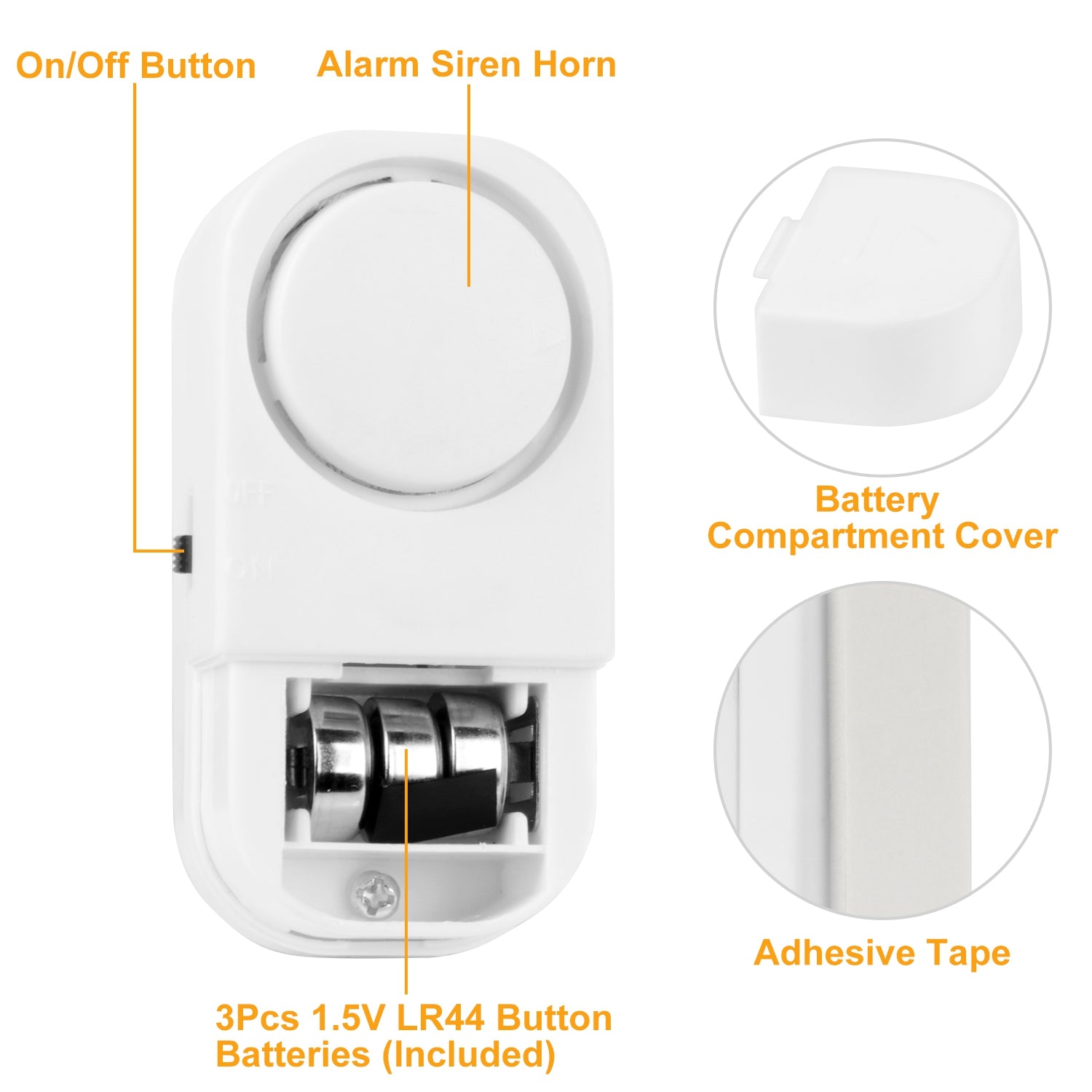 Wireless Window Door Magnet Alarms Magnetic Sensor Security Burglar Alarm For Kid Safety w/ Batteries