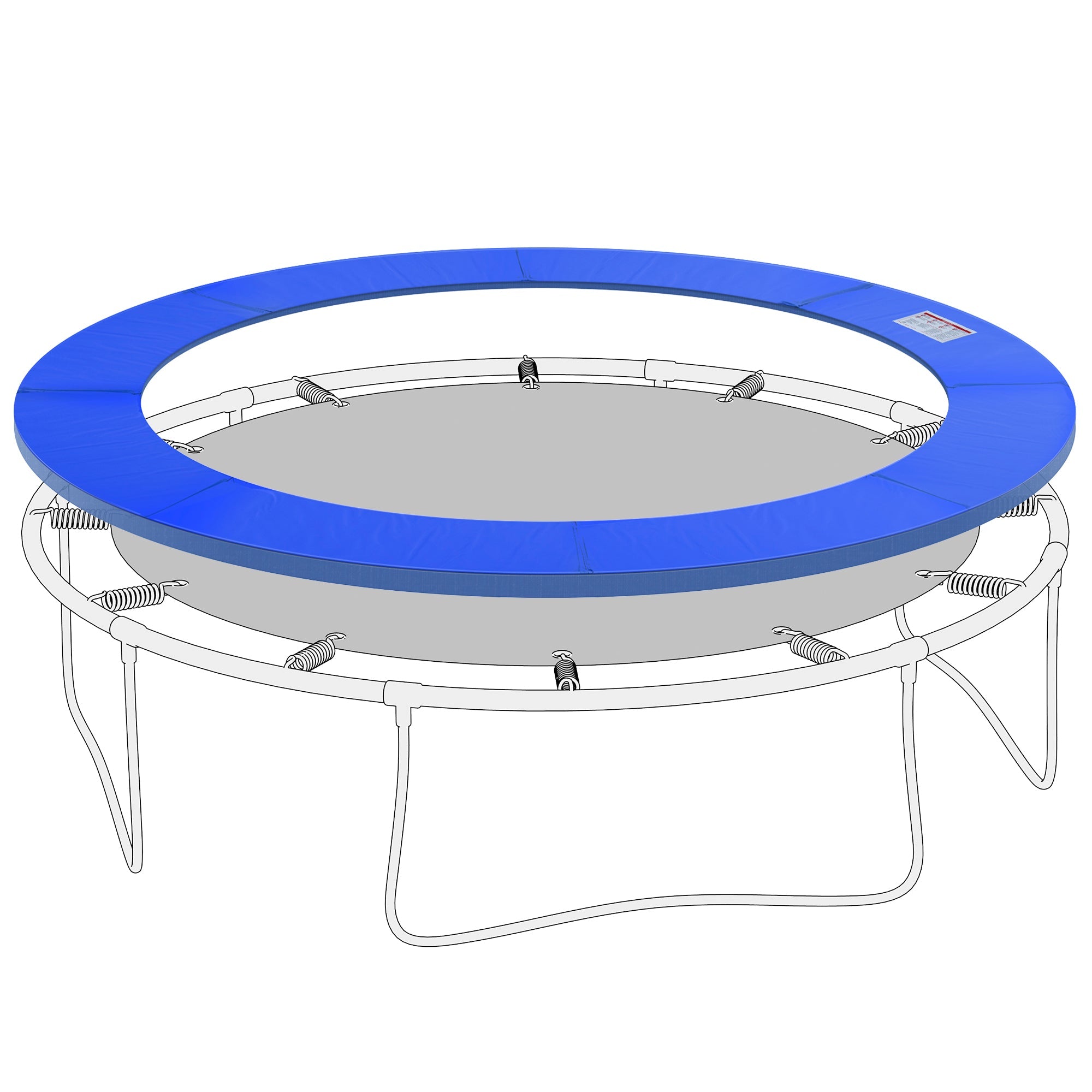 HOMCOM Φ10ft Trampoline Replacement Safety Pad Trampoline Pad Waterproof Spring Cover Blue 