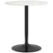 Modern Kitchen Table for 2 People, Round Dining Table with Steel Base for Living Room, Dining Room, White Marble