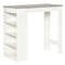 HOMCOM Bar Table High Top Pub Table with 4 Storage Shelves Modern Bar Height Table for Home Bar Kitchen Dining Room Grey