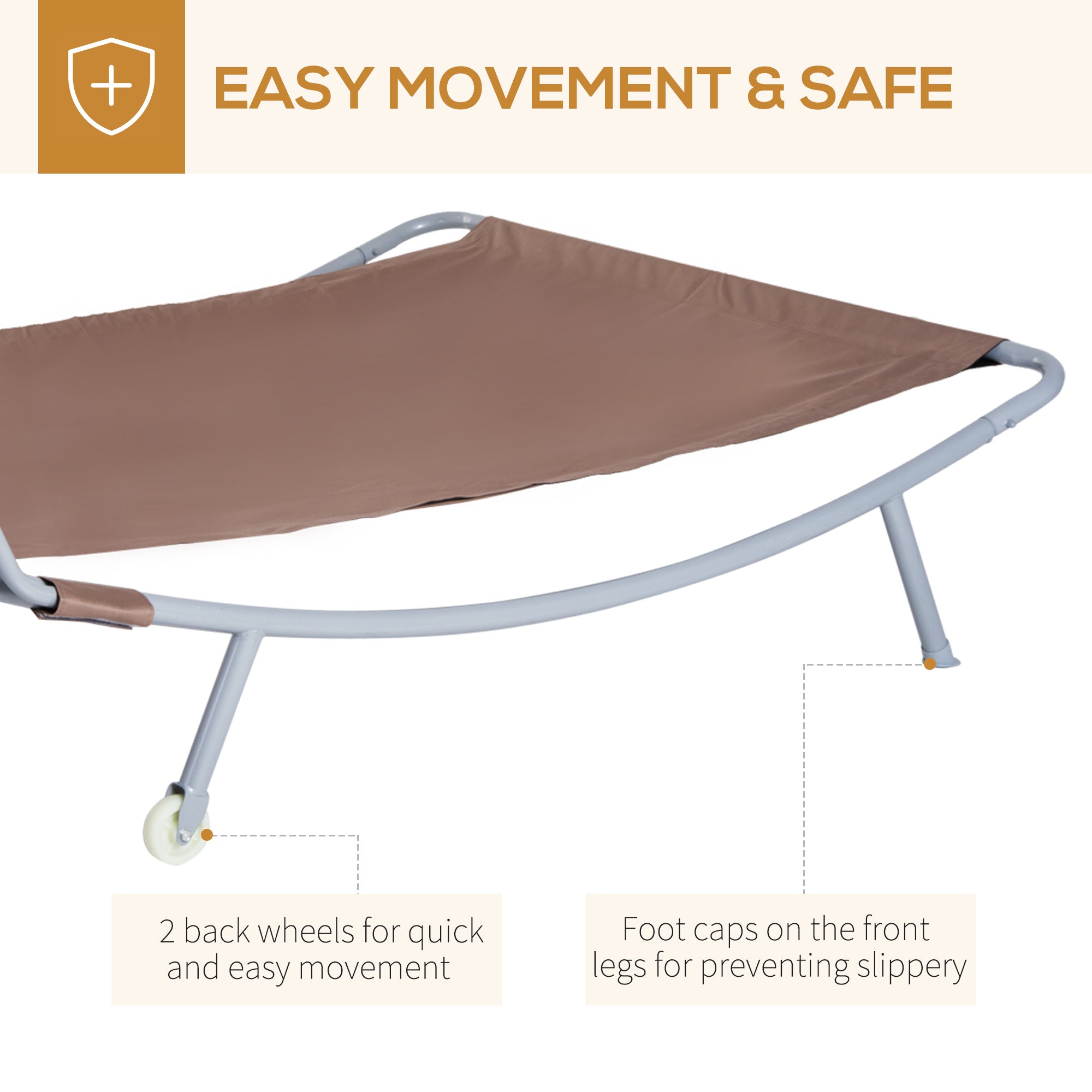 Outsunny 79" Spacious Double Sun Lounger Hammock Bed Outdoor with Pillow Canopy Grey 
