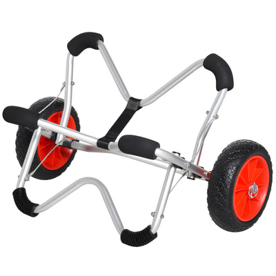 Soozier Aluminum Kayak Cart Canoe Carrier Dolly Trolley Airless Tires Beach Sand Silver 