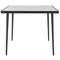 Outsunny Outdoor Dining Table for 4, Square Patio Dining Table with Marble Effect Tempered Glass Top and Steel Frame, White