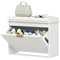 Entryway Bench with Padded Seat and Flip-Drawers, Holds up to 265lbs, Shoe Storage Bench for 6 Pairs of Shoes, White