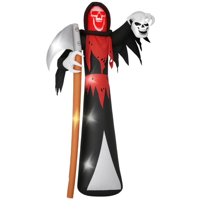 Outsunny 12ft Halloween Inflatable Grim Reaper – LED Lighted Blow-Up Garden Decoration for Indoor & Outdoor 