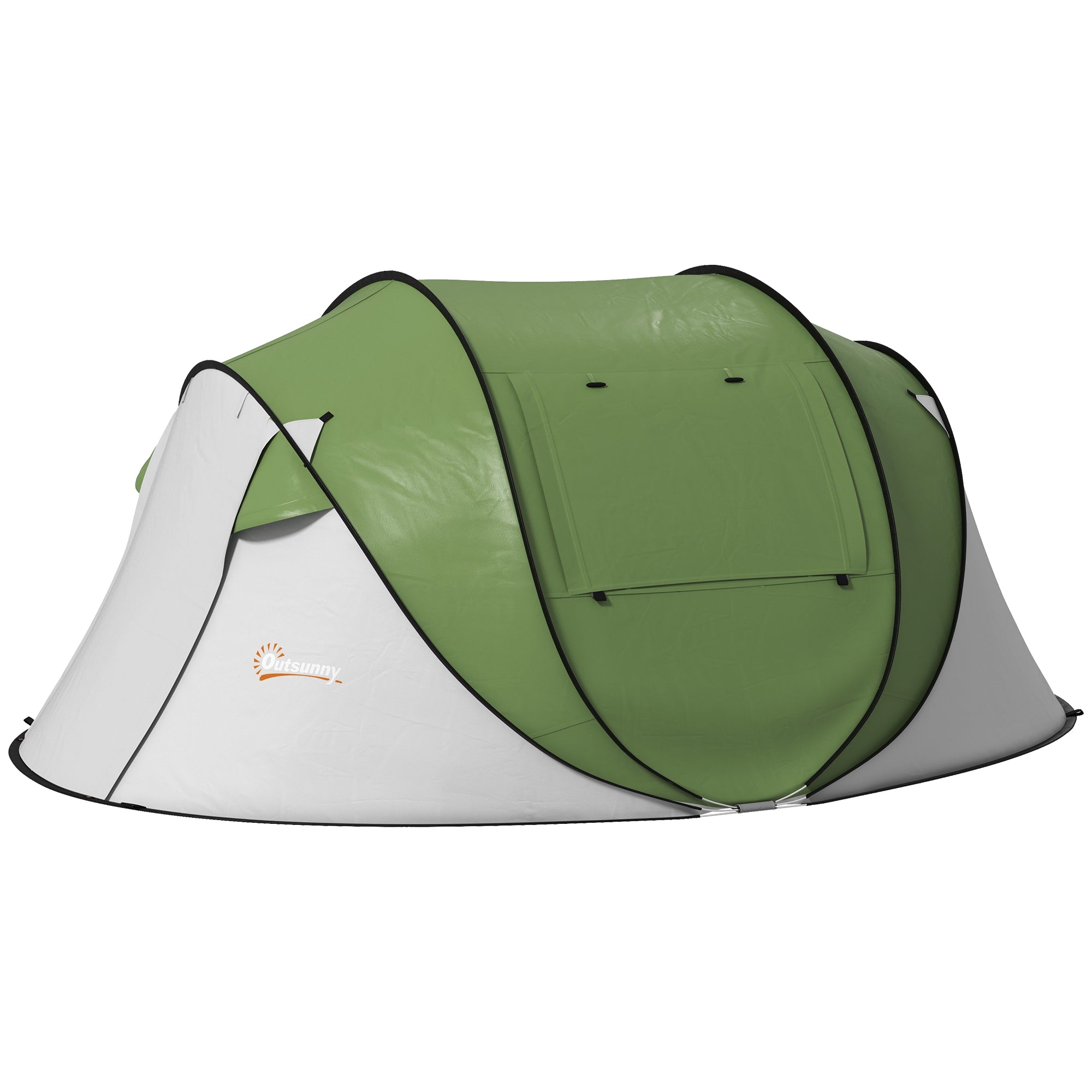Outsunny Waterproof Pop Up Camping Tent with Porch Carry Bag for 2-3 People Hiking Outdoor Green 