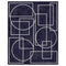 Noor Navy Modern Geometric Rug – Deep Blue Contemporary Abstract Area Rug, Machine Washable or Premium Linen Option