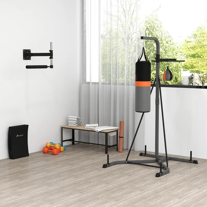 Punching Bag Holder and Speed Ball Exercise Punching Bag Stand with Punching Ball 45.25"L x 61.75"W x 87"H Load 220lb
