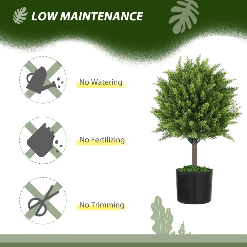 Decorative Artificial Plants, Cedar Topiary Trees in Pots, Fake Plants for Home Indoor outdoor Decor, Green