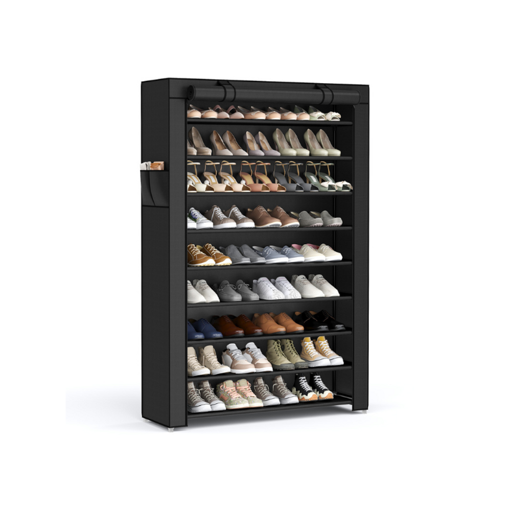 SONGMICS 9 Tier Shoe Rack with Nonwoven Fabric Cover 