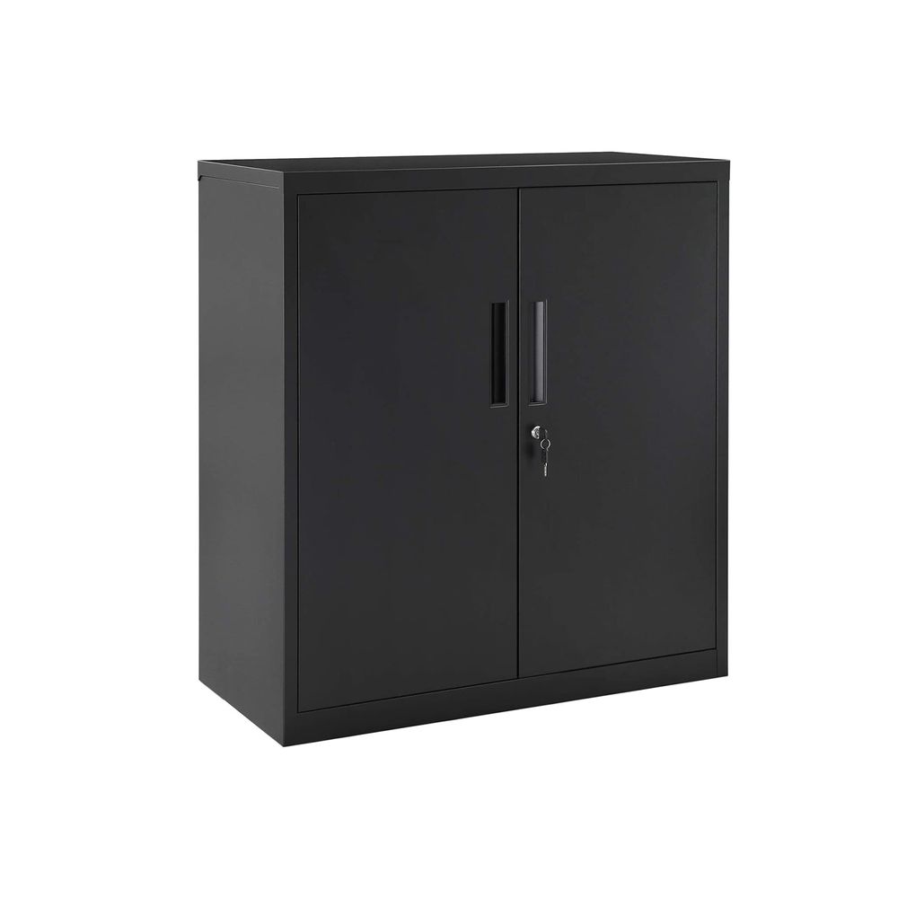 SONGMICS Metal Storage Cabinet with Doors and Shelves 