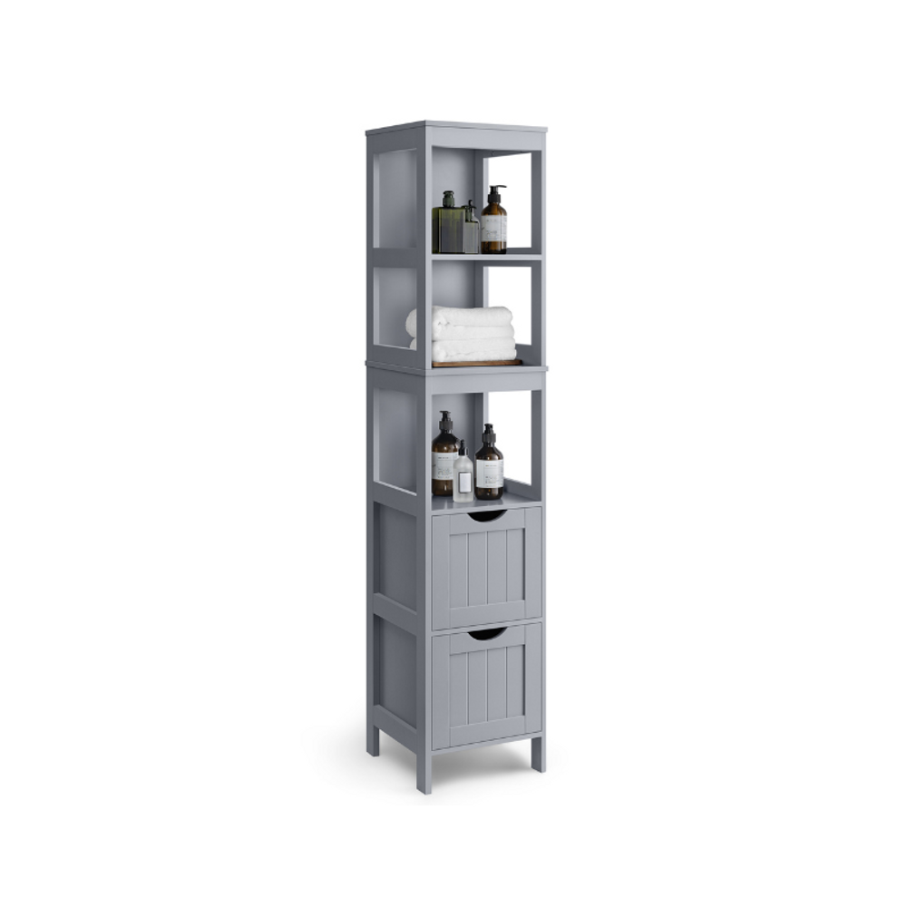 VASAGLE Bathroom Floor Cabinet with 2 Removable Drawers 