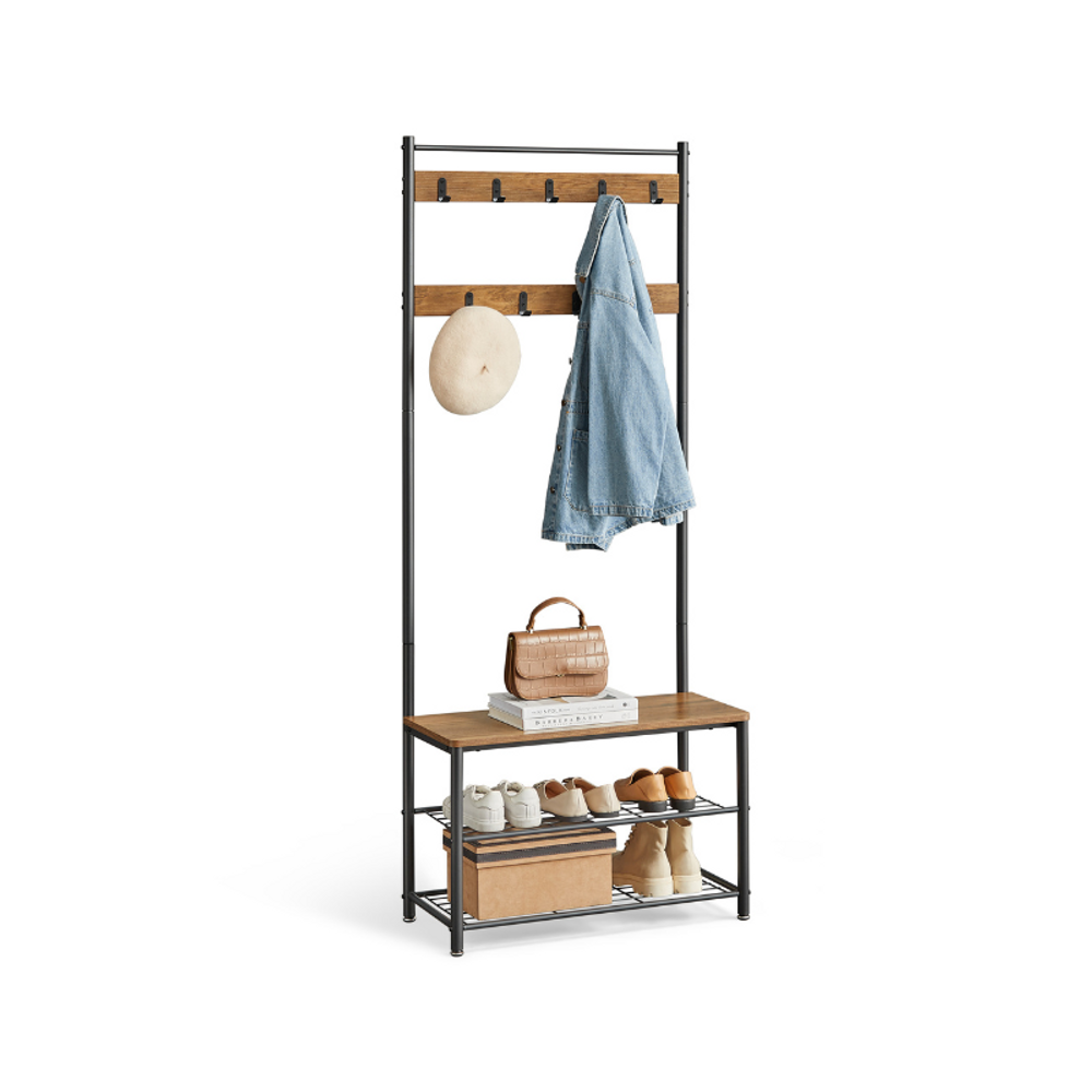 VASAGLE Coat Rack with Shoe Storage Bench 
