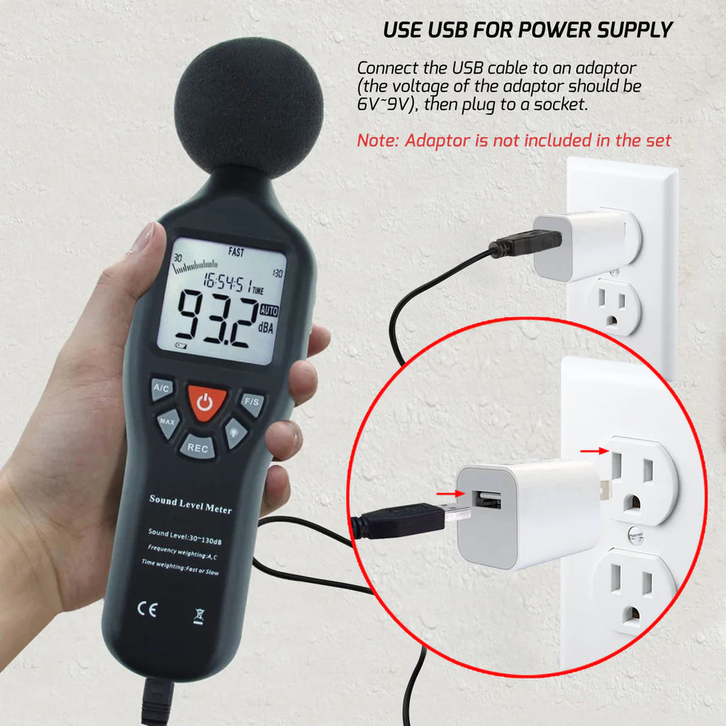 Professional Digital Sound Level Meter (30–130 dB) with Backlit Display – SLM-24 & SLM-25 Models
