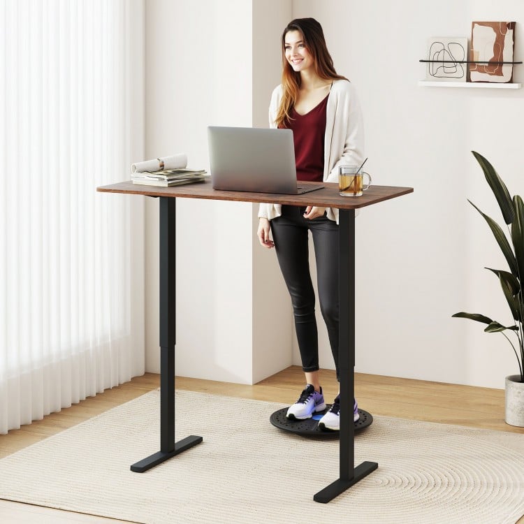 48 Inch x 24 Inch Ergonomic Electric Standing Desk with 3 Memory Settings for Home Office-Rustic Brown