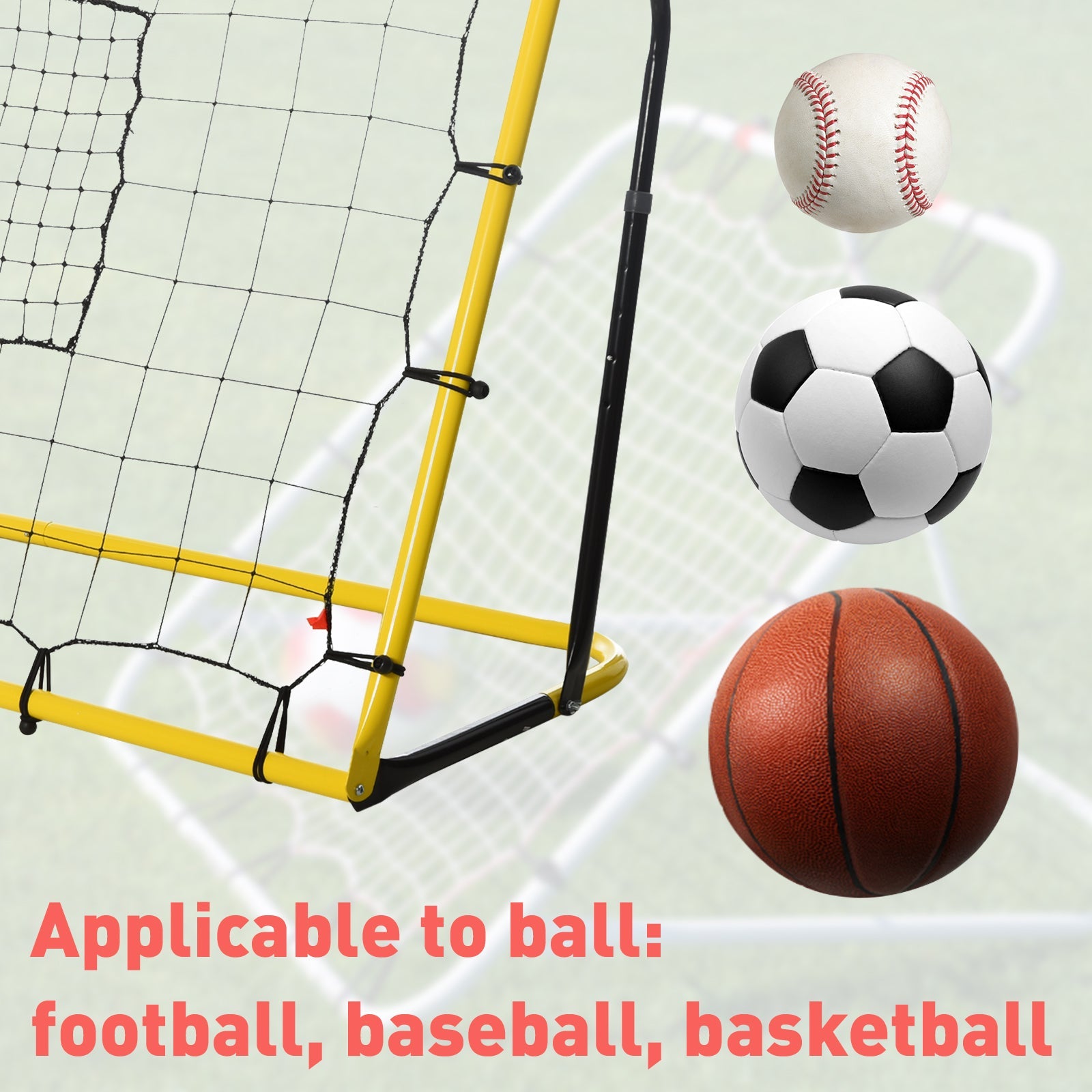 Soozier|HOMCOM Rebound Net Soccer Goal with 5 Angle Adjustable for Soccer Baseball Basketball Training 