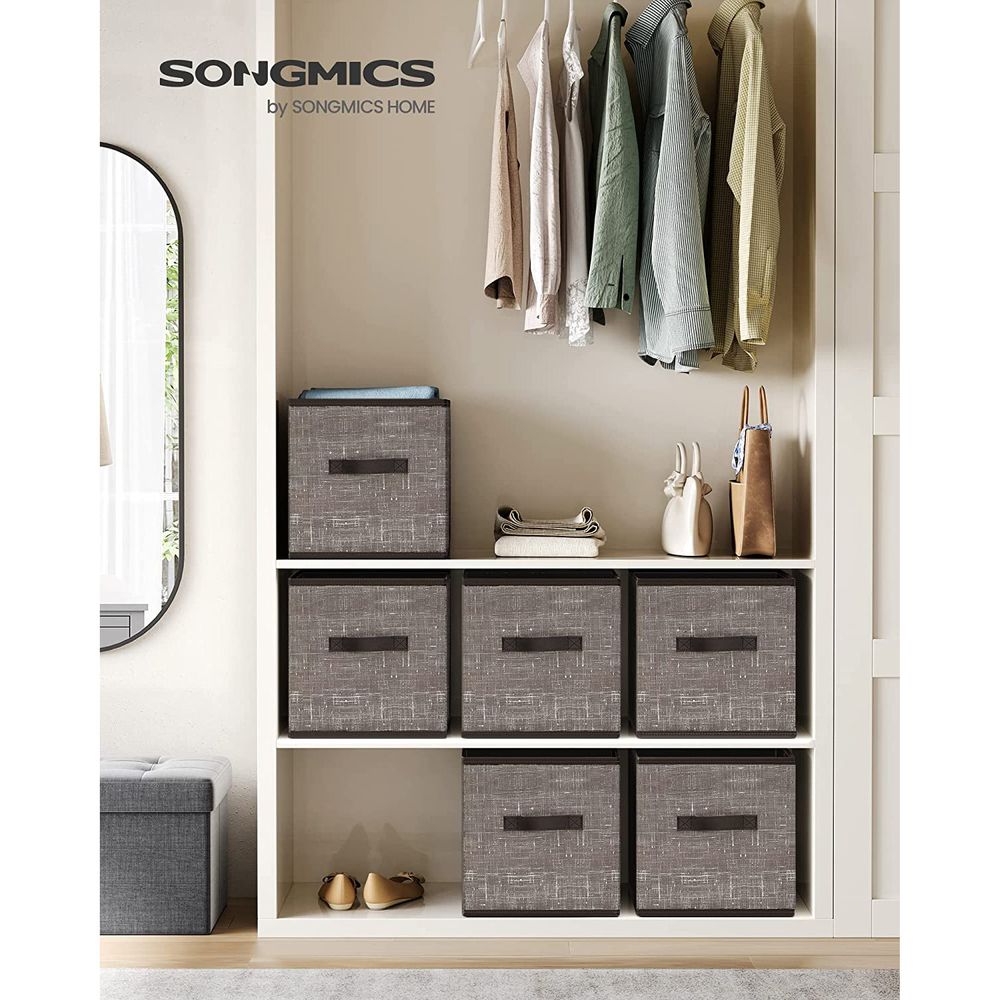 SONGMICS Non-Woven Fabric Storage Cubes with Double Handles 
