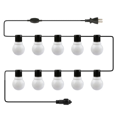 Plug-in Globe String Light Warm White Fairy Light Bulbs Outdoor Water Resistant String Lamp For Garden Patio Yard Shopping Center 