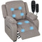 Massage Recliner Chair with Quiet Brushless Motor Pet-Friendly Fabric Power Recliner with 2 Memory Positions Brown
