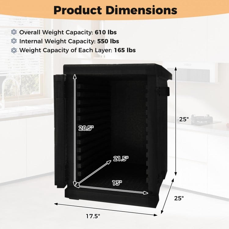 91 Qt Insulated Food Pan Carrier with Safety Buckles