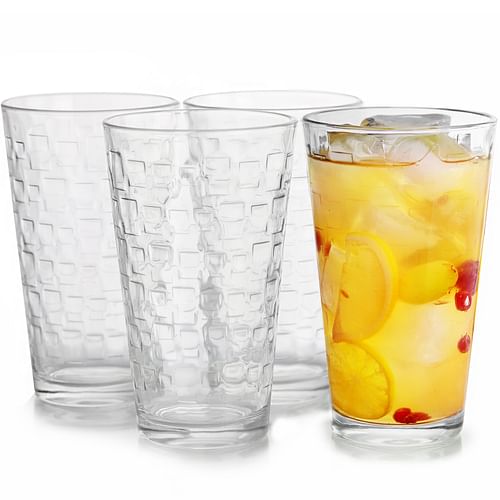 Gibson Home Great Foundations 4-Piece 16 oz. Tumbler Set, Square Pattern - Free Shipping 