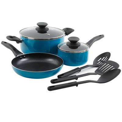 Gibson Home Palmer 8-Piece Cookware Set in Turquoise - Free Shipping 