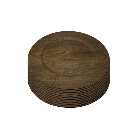 Gibson Home Feri 13" Wooden Skin Luxe Chargers, Set of 12 - Free Shipping