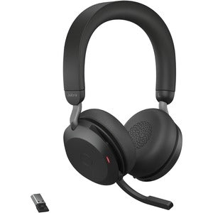 Jabra Evolve2 75 Wireless On-ear Stereo Headset - USB-A - Unified Communication - Black - Binaural - Ear-cup - 3000 cm - Bluetooth - 20 Hz to 20 kHz - MEMS Technology Microphone - Noise Cancelling 