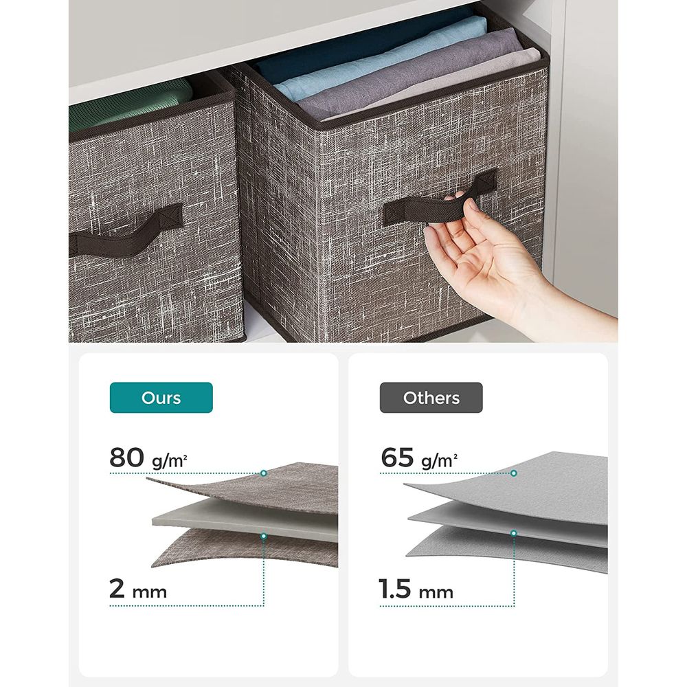 SONGMICS Non-Woven Fabric Storage Cubes with Double Handles 