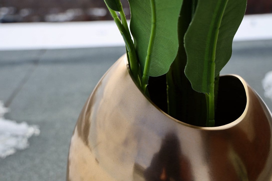 Fina - Brass Floor Planter (Multiple Sizes) 