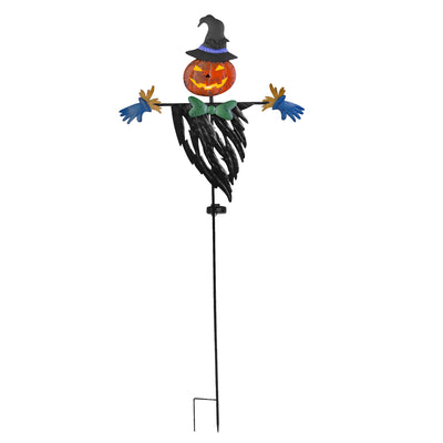 Scarecrow Shape Halloween Decoration Light Waterproof Iron Halloween Decoration Solar Powered Stake Light for Party Garden Yard Park Lawn 