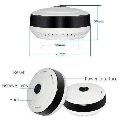 960P HD WiFi IP Camera, 360° Panoramic Fish Eyes Lens 