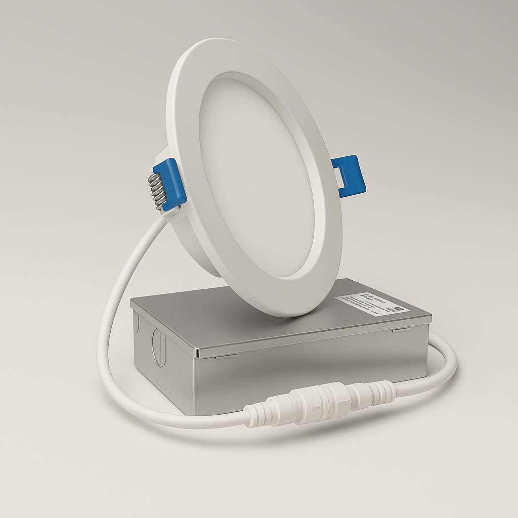 4" Ultra-Thin LED Pot Light – 5CCT Selectable | Junction Box + IC Rated 