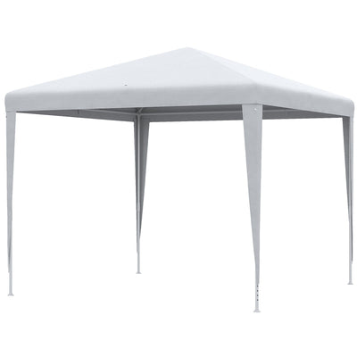 Outsunny 9' x 9' Portable Canopy Party Tent Gazebo Outdoor Sunshade for Weddings Parties with Dressed Legs, White 