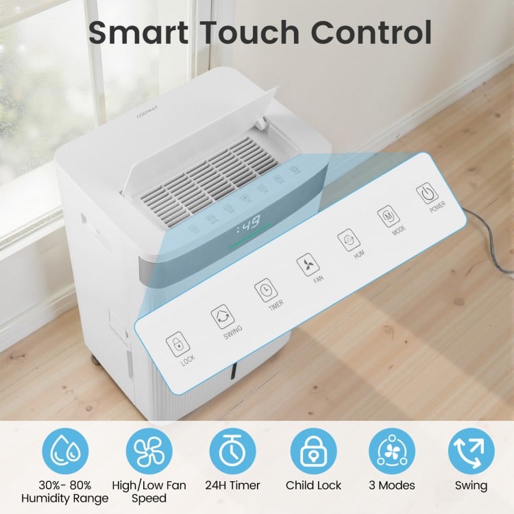 96 Pints Dehumidifier with 24H Timer and 3-Color Indicator