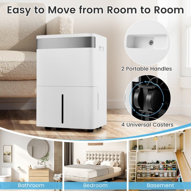 96 Pints Dehumidifier with 24H Timer and 3-Color Indicator
